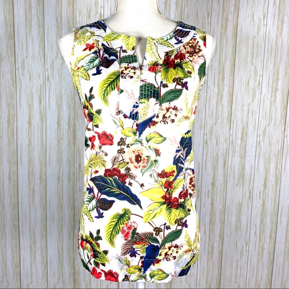 Talbots floral whimsical boho print tank LP - Picture 1 of 5